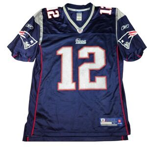 VtG NFL New England Patriots Tom Brady 12 mesh Jersey Men's Large Reebok Onfield